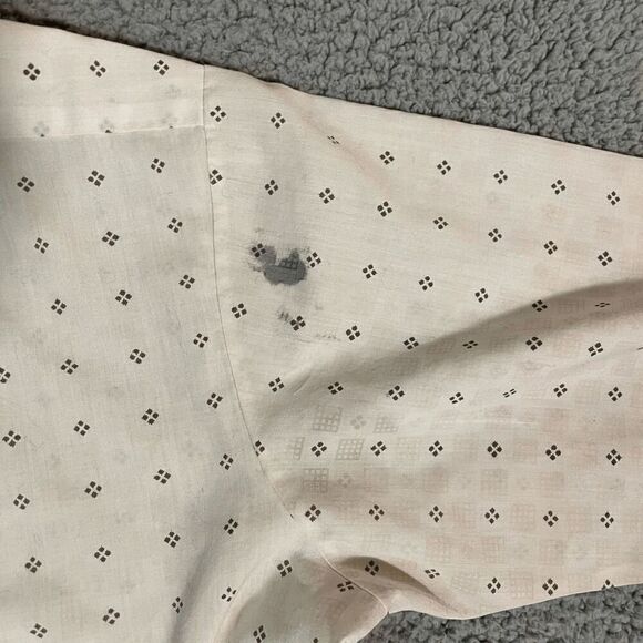 Bud Berma Men’s Button Up Shirt Short Sleeve White Pattern Large *mark pictured - Picture 5 of 7